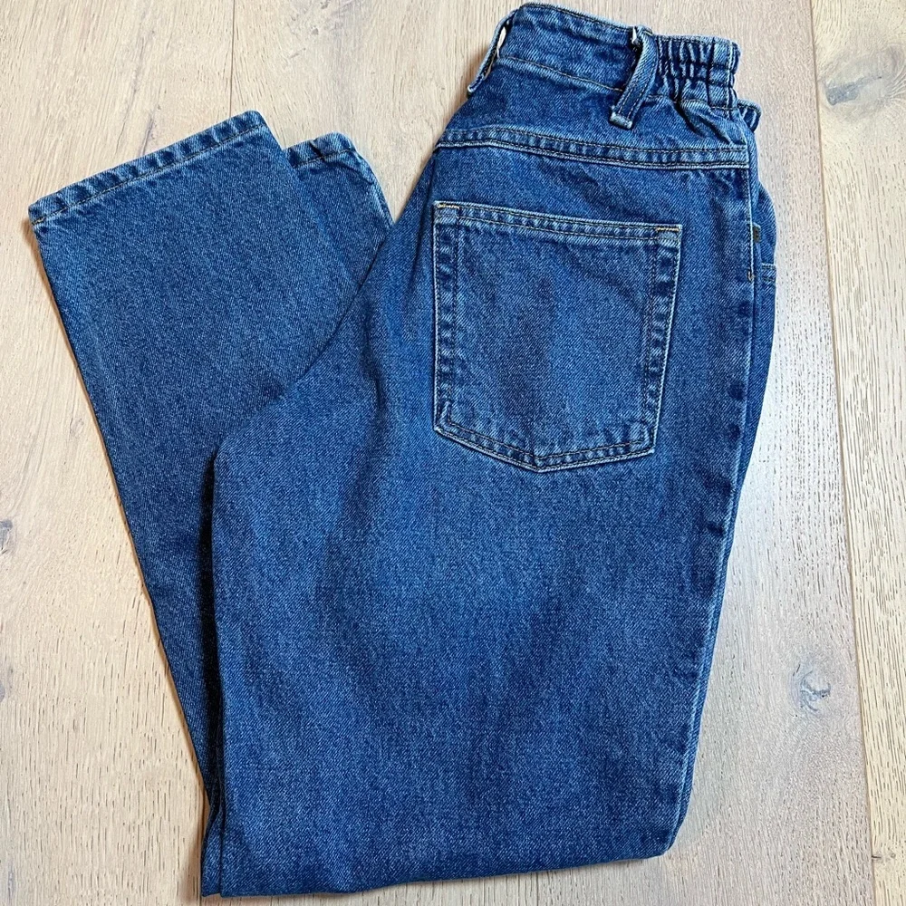 L.L. Bean Women's High Rise Jeans - Medium Blue Denim - Picture 6 of 10